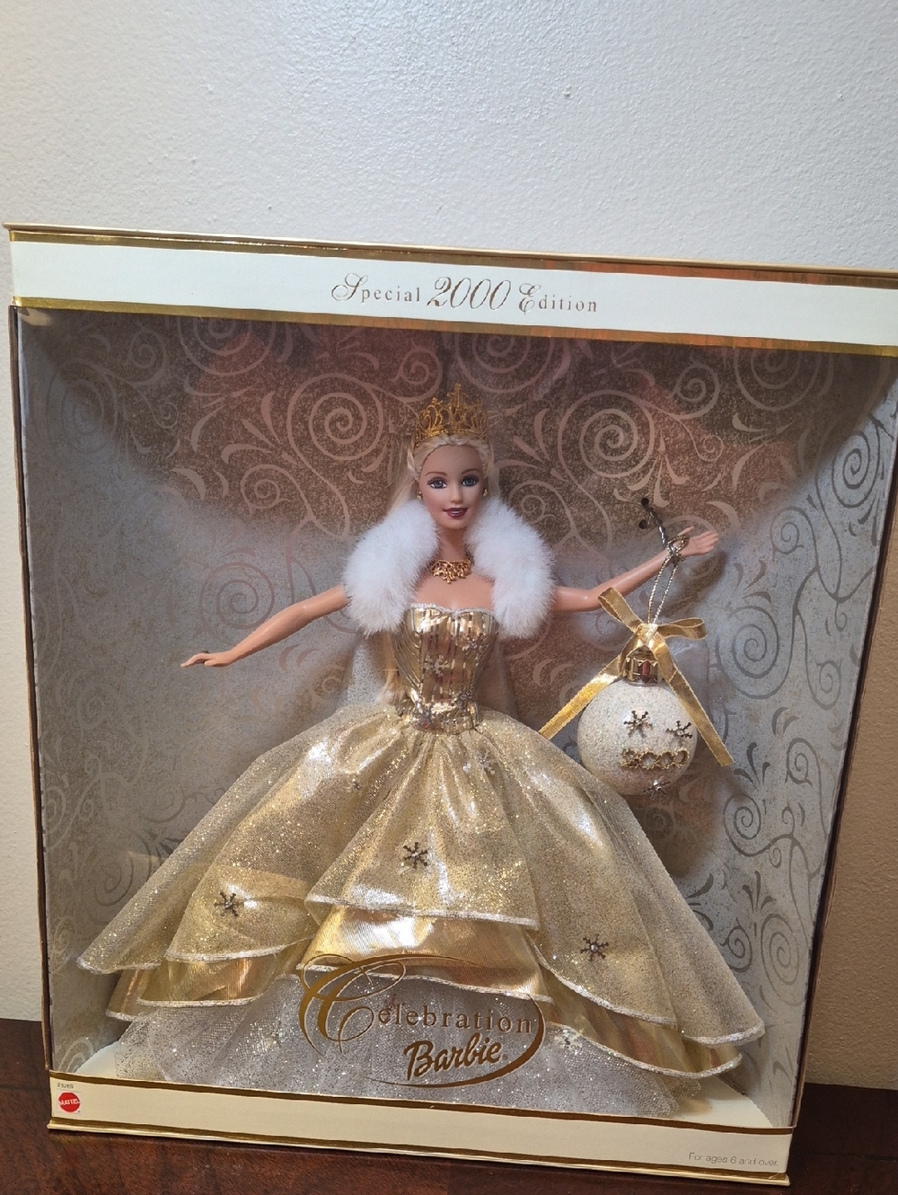 Barbie Gold Sparkle Celebration Doll with Crown and Ornament